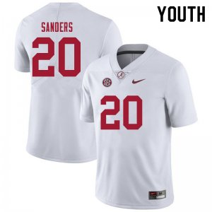 NCAA Youth Alabama Crimson Tide #20 Drew Sanders Stitched College 2021 Nike Authentic White Football Jersey PF17J01IB